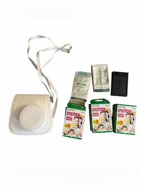Fujifilm Instax Mini White Camera Case and Film (90 photos total)